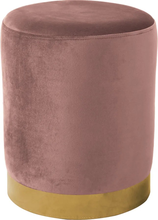 Taburet, catifea Velvet roz/crom auriu, ALAZ