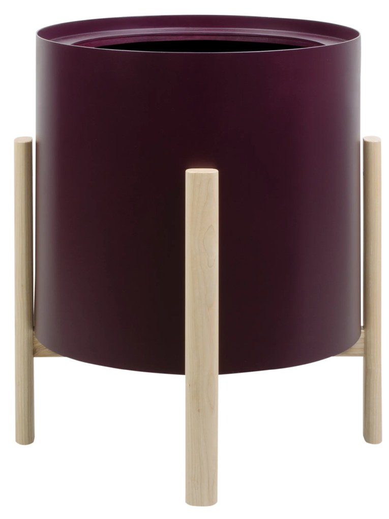 Ghiveci rotund cu auto-irrigare ASHI, diferite variante - Hobby Flower Dimensiuni: Ø 41 x 51, Culoare: vin roșu