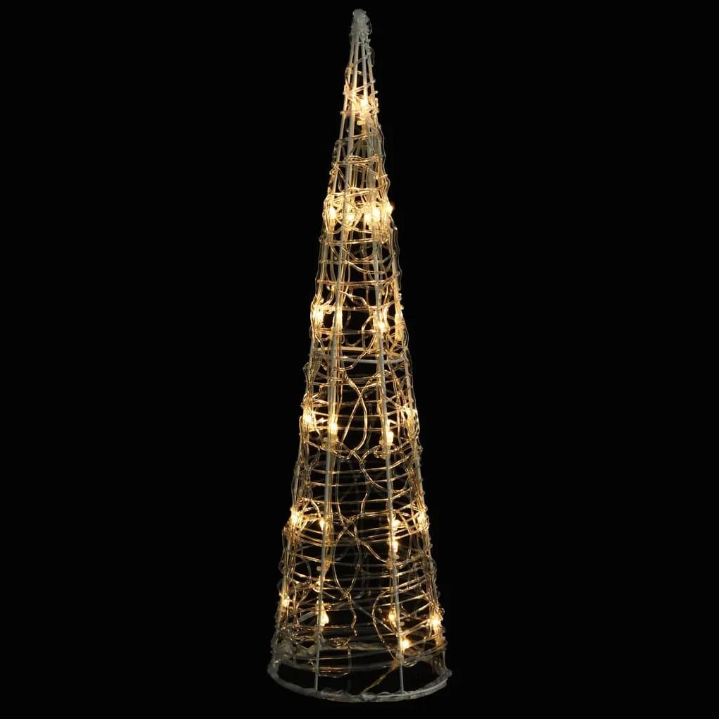 Piramida decorativa con de lumini cu LED alb cald 60 cm acril 1, Alb cald, 60 cm