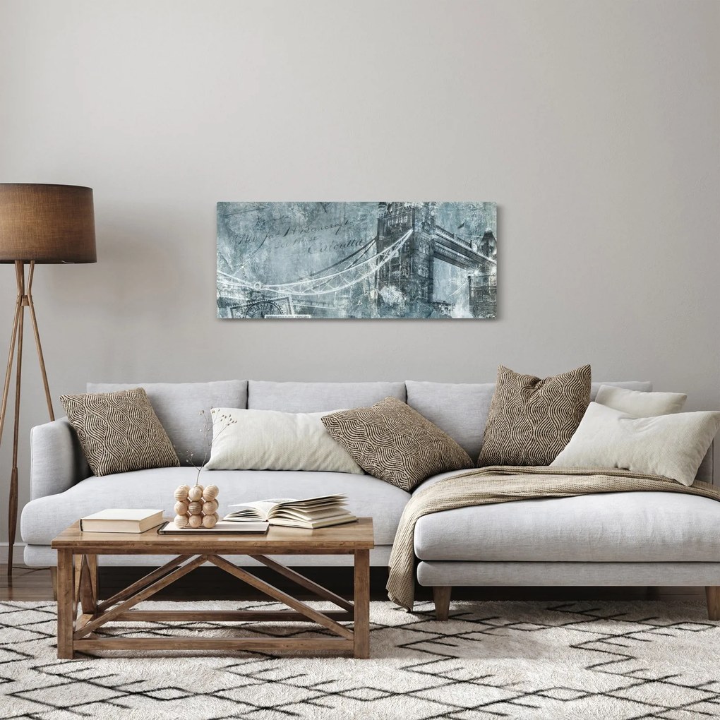 Tablou - Tower Bridge în tonuri reci (120x50 cm)
