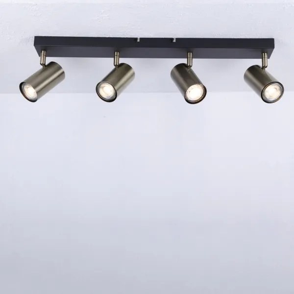 Spot ROBBY 4xGU10/35W/230V neagră/alamă Globo 57911-4M