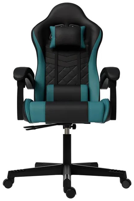 Juskys Scaun de birou HyperSeat - negru/turcoaz