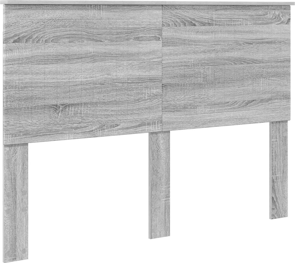 vidaXL Tăblie cap cu headboard Gri Sonoma 140 cm Lemn compozit