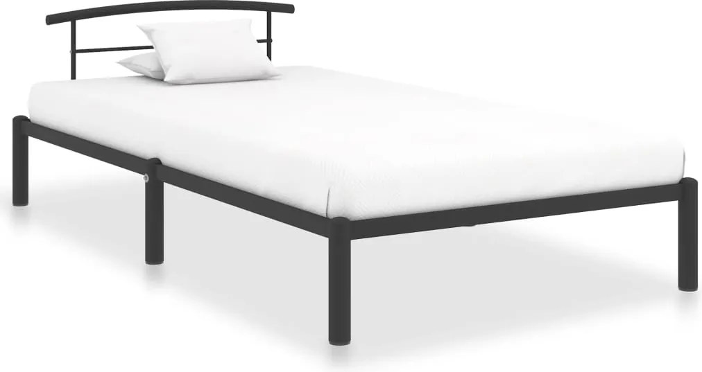 vidaXL Cadru de pat, negru, 90 x 200 cm, metal