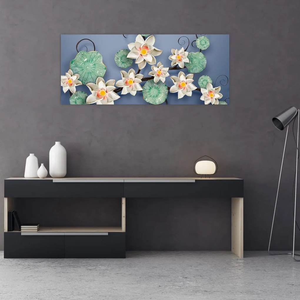Tablu cu nufăr (120x50 cm)