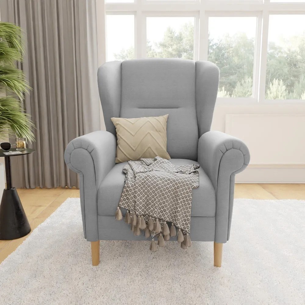 Fotoliu gri deschis wing Swan – Ropez