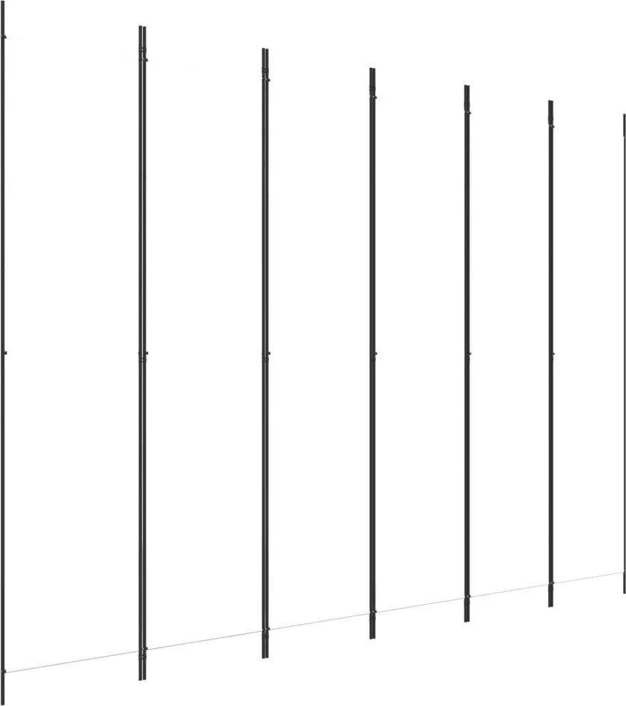 vidaXL Paravan de cameră cu 6 panouri, alb, 300x220 cm, textil