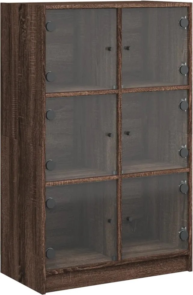 vidaXL Dulapuri înalte cu uși stejar maro 68x37x109 cm, lemn prelucrat