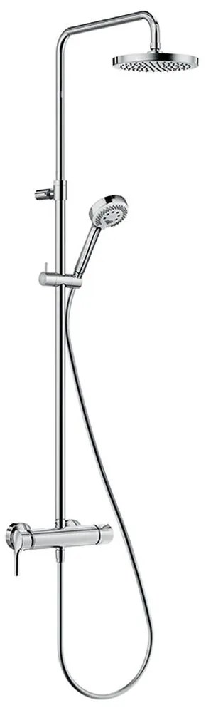 Set de dus Dual Shower System cu baterie, 20 cm, crom