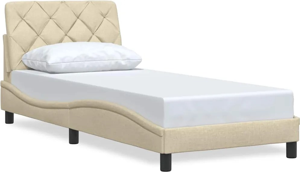 vidaXL Cadru de pat fără saltea cremă 80x200 cm țesătură