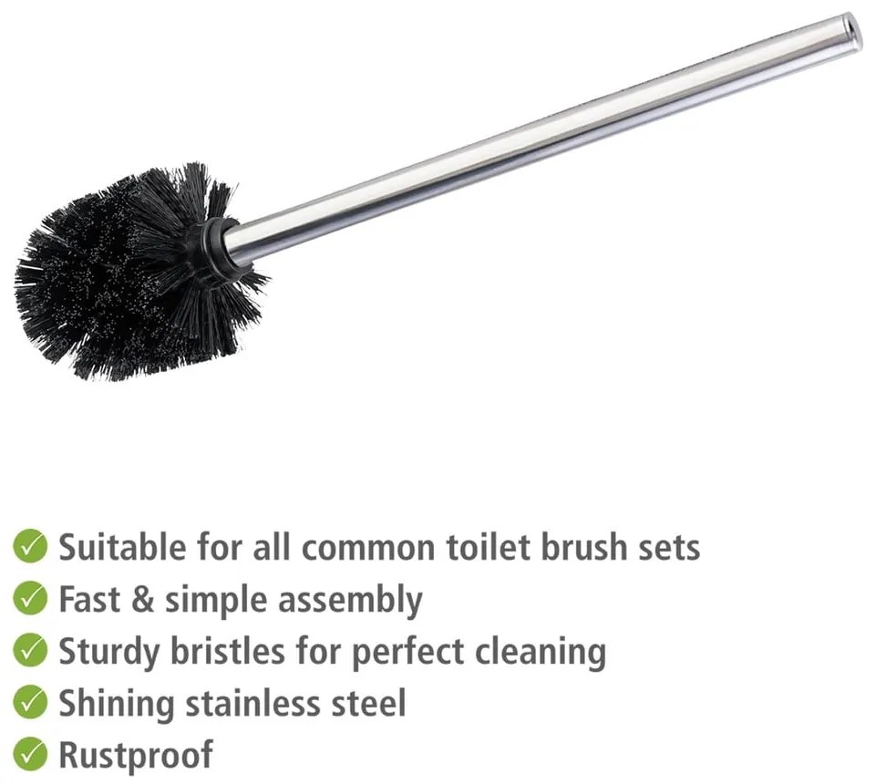 Perii de WC argintiu-lucios 4 buc. din oțel inoxidabil Ø8cm – Wenko