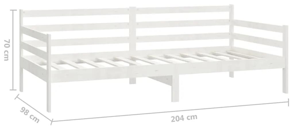Pat de zi cu saltea, alb, 90x200 cm,lemn masiv de pin Alb