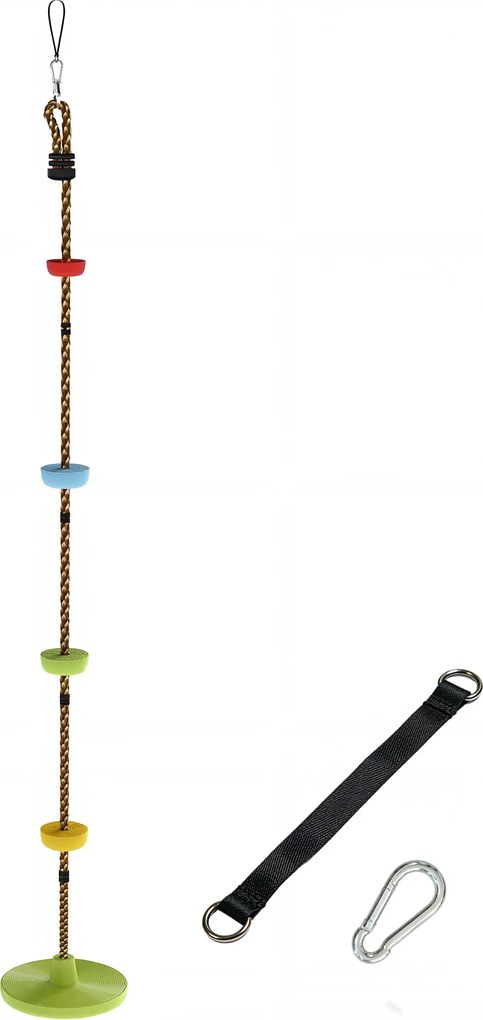 AIYAPLAY Leagăn cu frânghie 1,9 m, Leagăn disc pentru copii cu platformă, chingă și carabinieră, verde | Aosom Romania