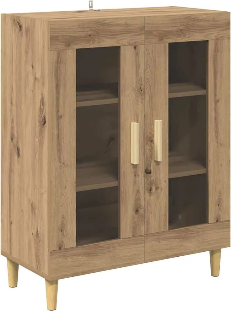 vidaXL Bufet Stejar Artizanal 69,5 x 34 x 90 cm Lemn compozit