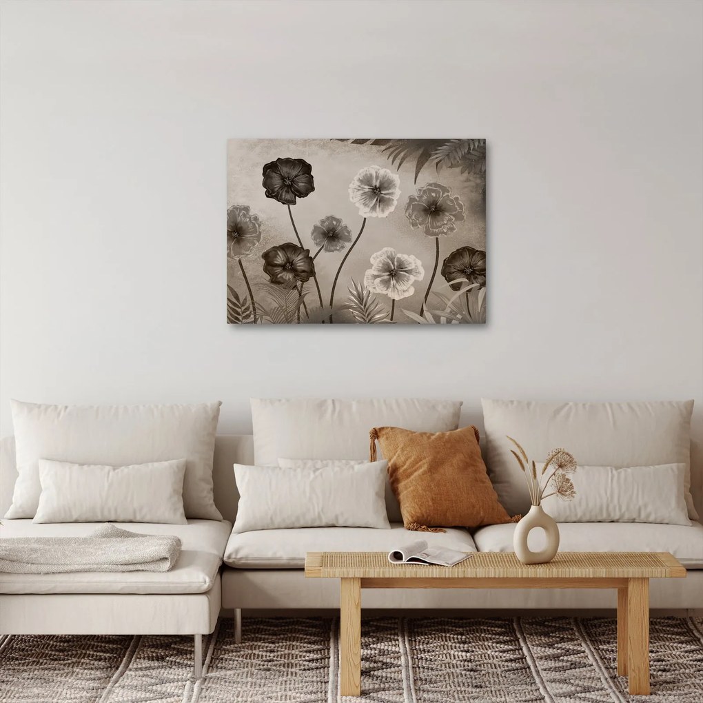Tablou - Flori desenate (70x50 cm)