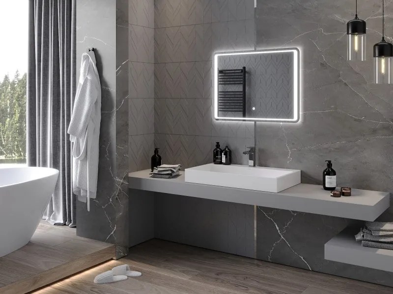 Mexen Zusa oglindă de baie iluminată 80 x 60 cm, LED 6000K, anti-aburire - 9808-080-060-611-00