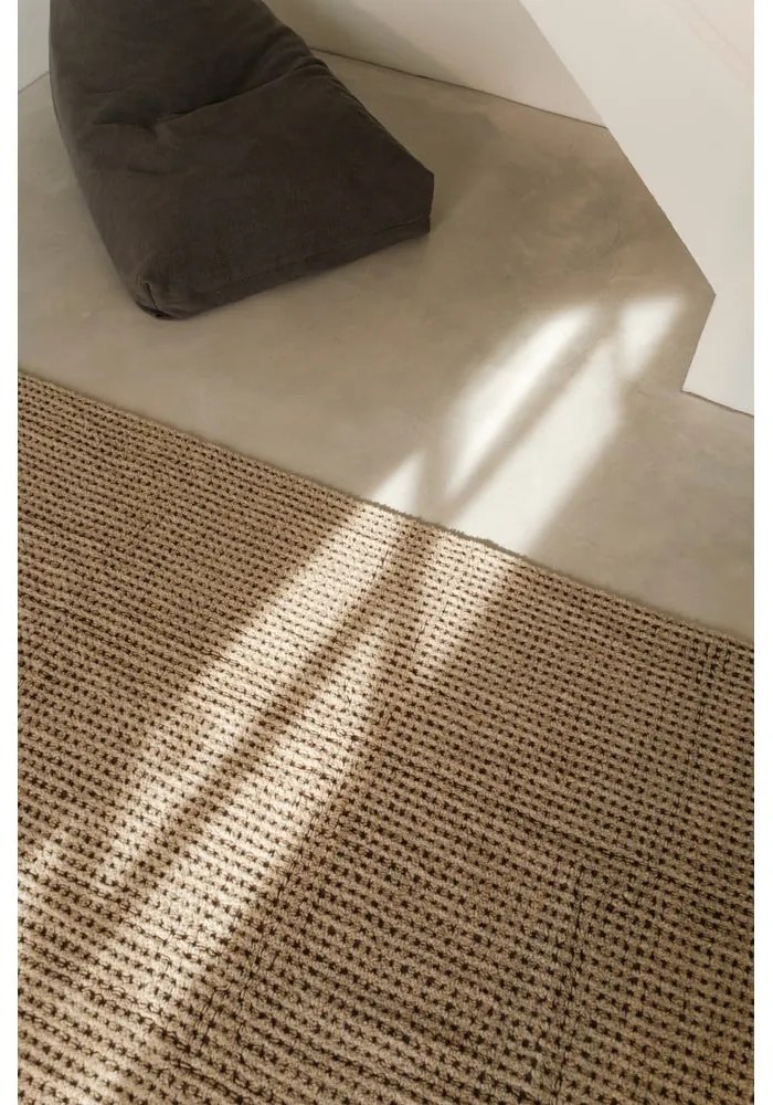 Covor kaki lavabil, țesut manual din lână 200x300 cm Unexpected Wool – Lorena Canals