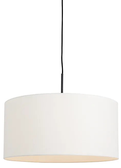 Lampă modernă cu pandantiv neagră cu abajur alb 50 cm - Combi 1