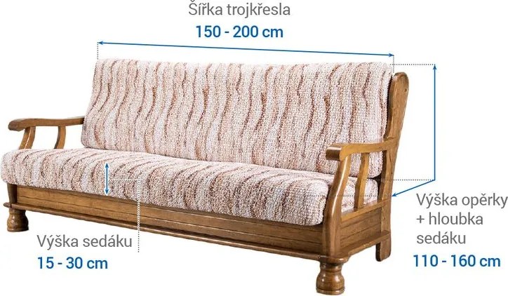 Gaico Huse bielastice OCEANO NOU bej 3fotoliu cu manere de lemn (l. 150 - 200 cm)