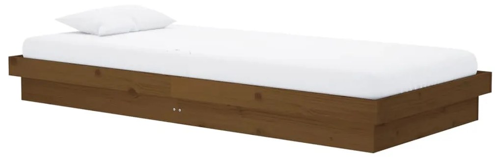 819895 vidaXL Cadru de pat, maro miere, 90x200 cm, lemn masiv de pin