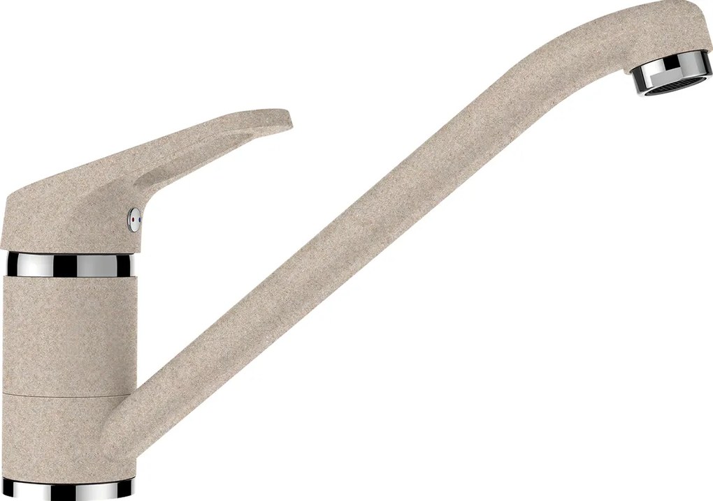 Baterie bucatarie Schock Cosmo Cristalite Sabbia, aspect granit, cartus ceramic, nisip