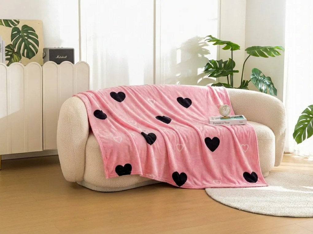 Patura Cocolino CORAZON, roz Dimensiune: 200 x 220 cm