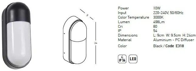 Aplica LED iluminat exterior moden IP54 Veriko
