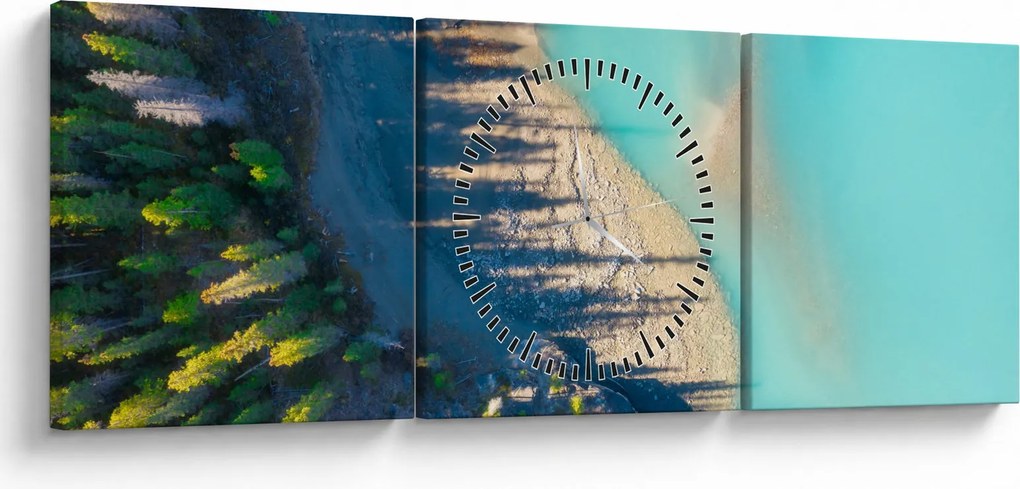 Tablou - Vedere la lac (cu ceas) (90x30 cm)