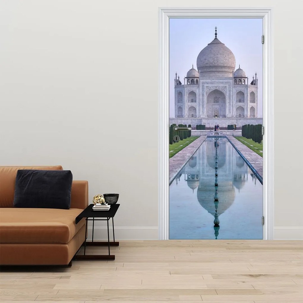 Fototapet pentru ușă - Taj Mahal la răsărit de soare (95x205cm)