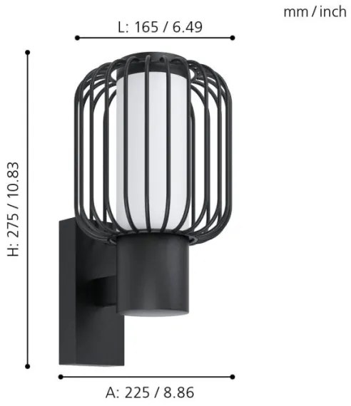 Eglo 98721 - Aplică perete exterior RAVELLO 1xE27/28W/230V IP44