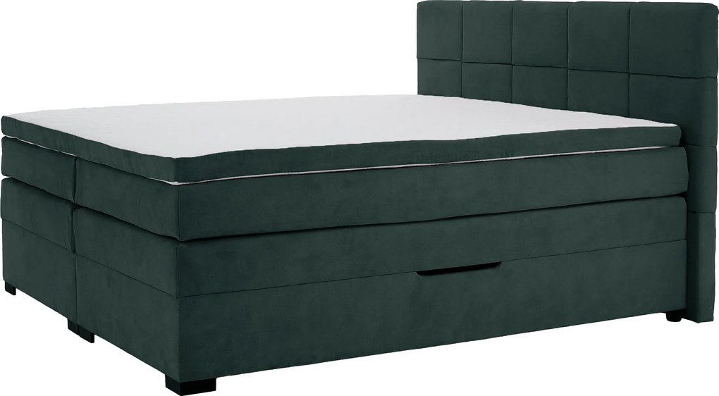 Pat boxspring, 200x200, verde, APRIL