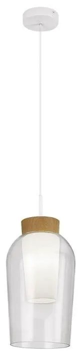 Pendul design modern Nora alb/ lemn
