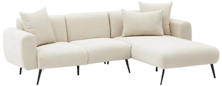 Colțar în L PISA, crem, pe partea dreaptă