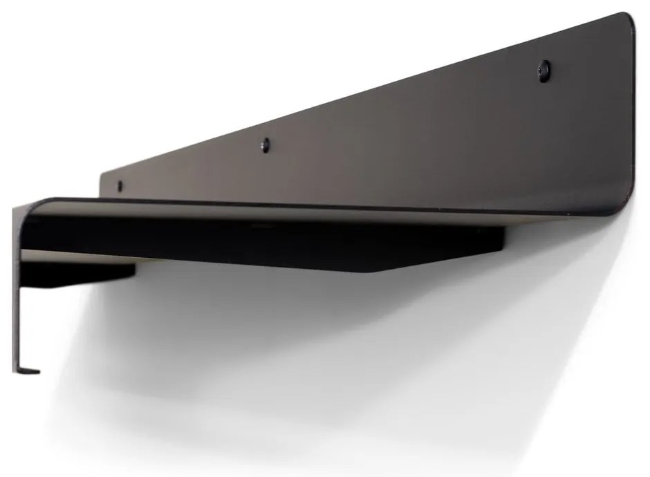 Cuier de perete negru cu raft din metal 120 cm Sway – Spinder Design