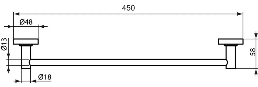 Suport prosop baie Ideal Standard IOM 45 cm crom lucios Crom lucios, 450 mm