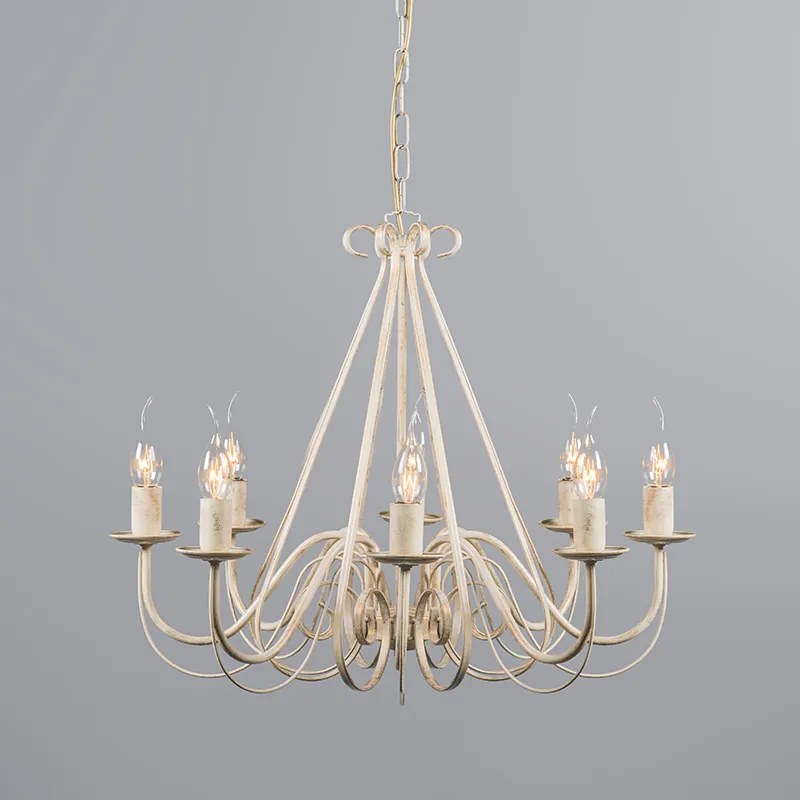 Candelabru de 60 cm de culoare crem cu abajururi taupe - Giuseppe 8