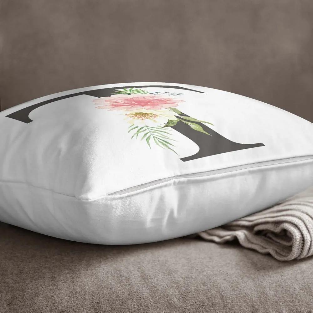 Față de pernă Minimalist Cushion Covers Floral Alphabet T, 45 x 45 cm