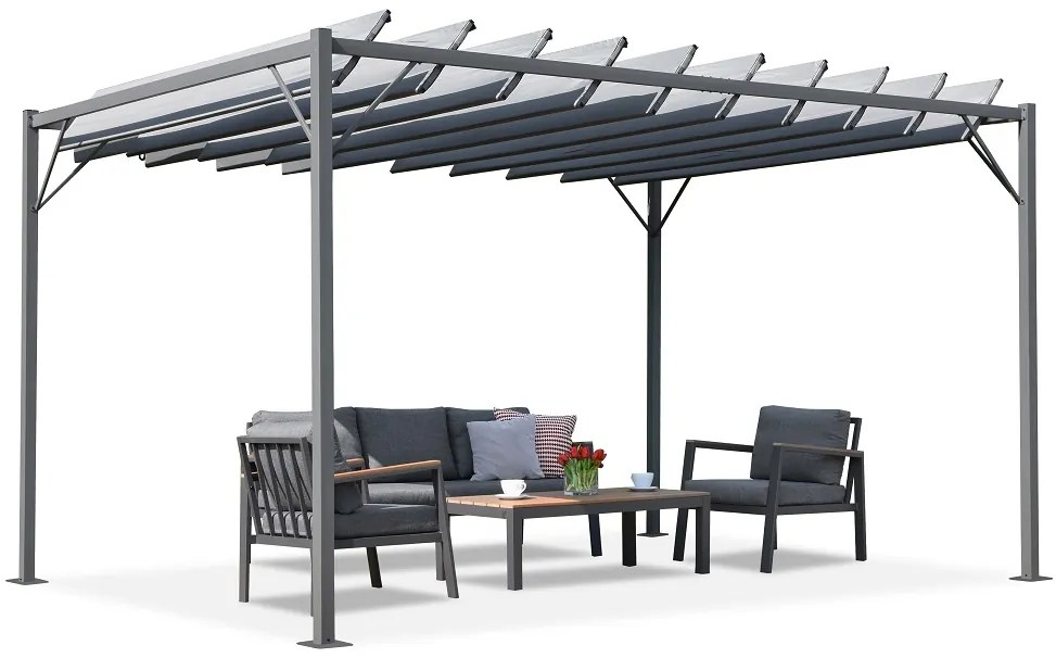 Pergolă de terasă din antracit Malaga 3x4m Garden Point