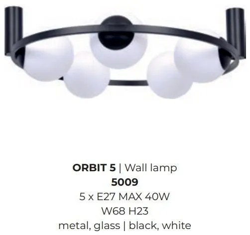 Lustra aplicata cu 5 surse de lumina ORBIT