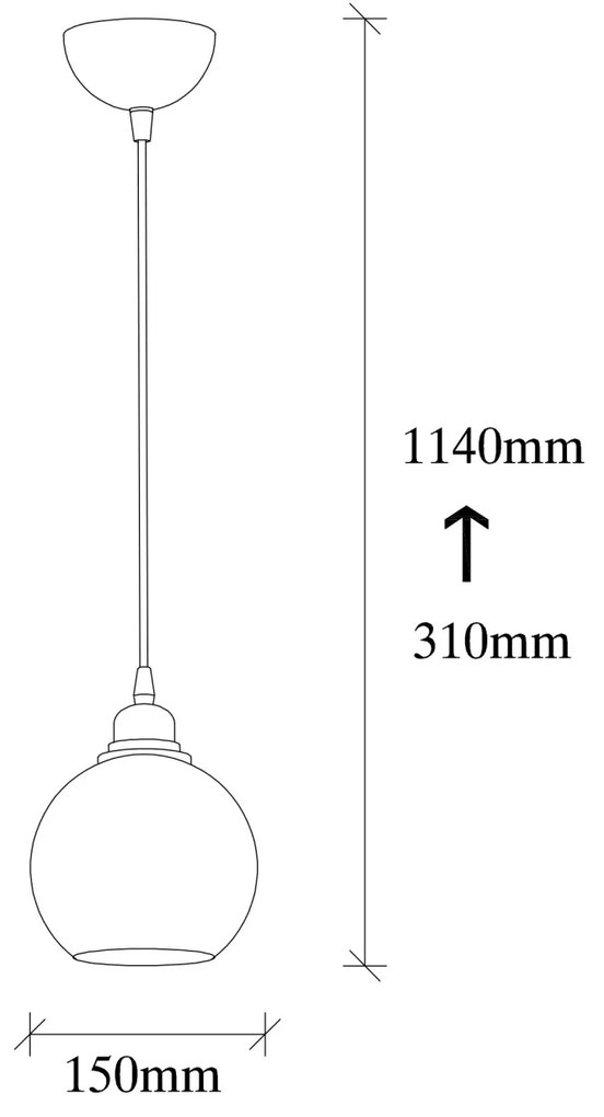 Lustra Smoked Gri 15x15x114 cm