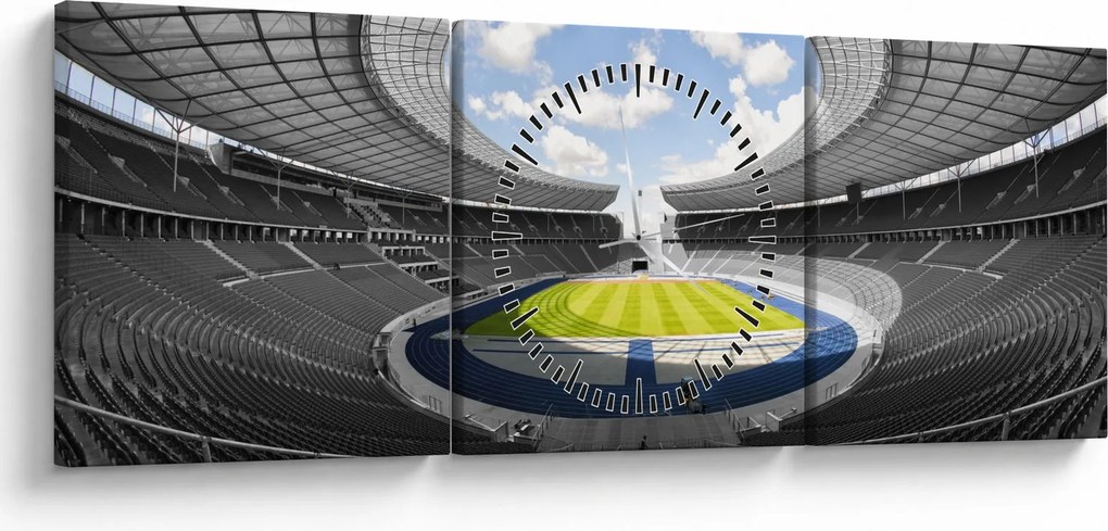 Tablou - stadionul de fodbal (cu ceas) (90x30 cm)