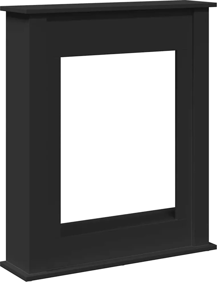 vidaXL Mască de șemineu, negru, 75x20x87,5 cm, lemn prelucrat