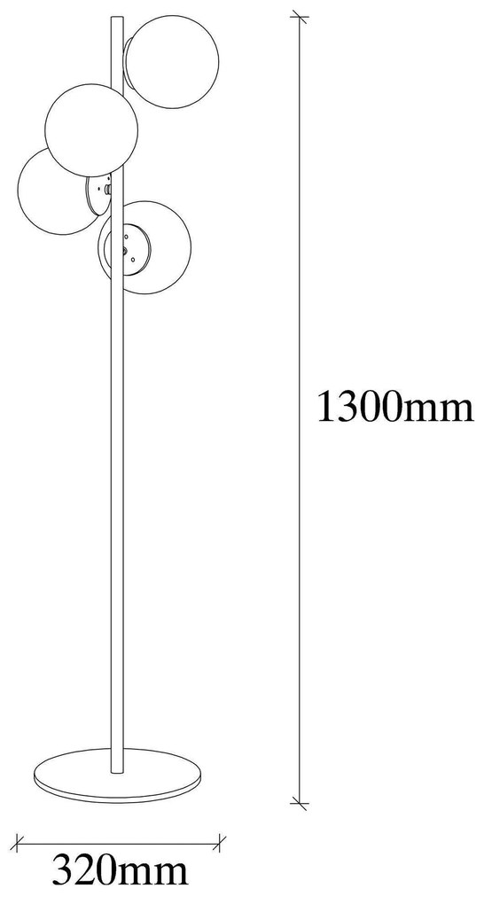 Lampadar Luxer, Aur, 32 x 32 cm