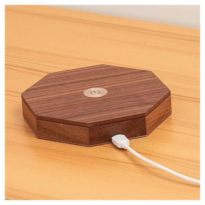 Decorațiune luminoasă în culoare naturală închisă cu USB ø 12 cm Twist Hexagon – Gingko
