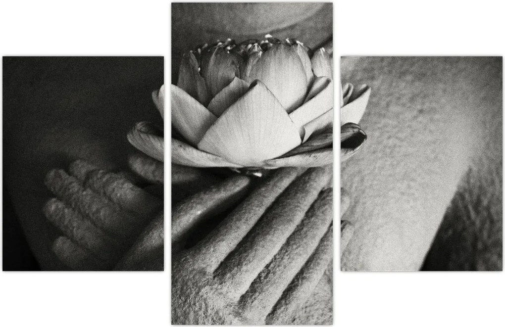 Tablou - Lotus în mâinile lui Buddha (90x60 cm)
