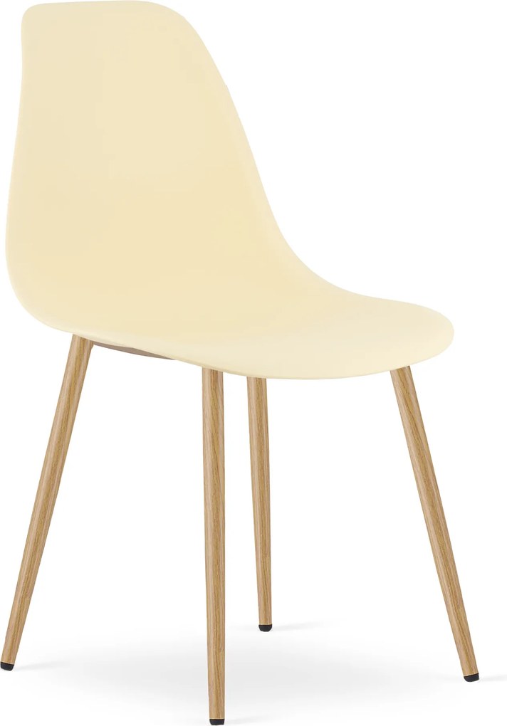 Scaun Bucatarie/Dining Velo Plus Bej Picioare Metalice Finisaj Lemn
