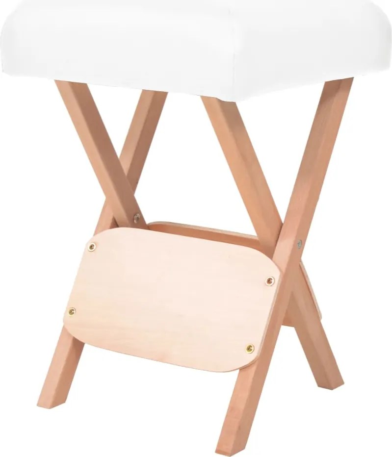 vidaXL Taburet pliabil de masaj cu șezut gros de 12 cm, alb