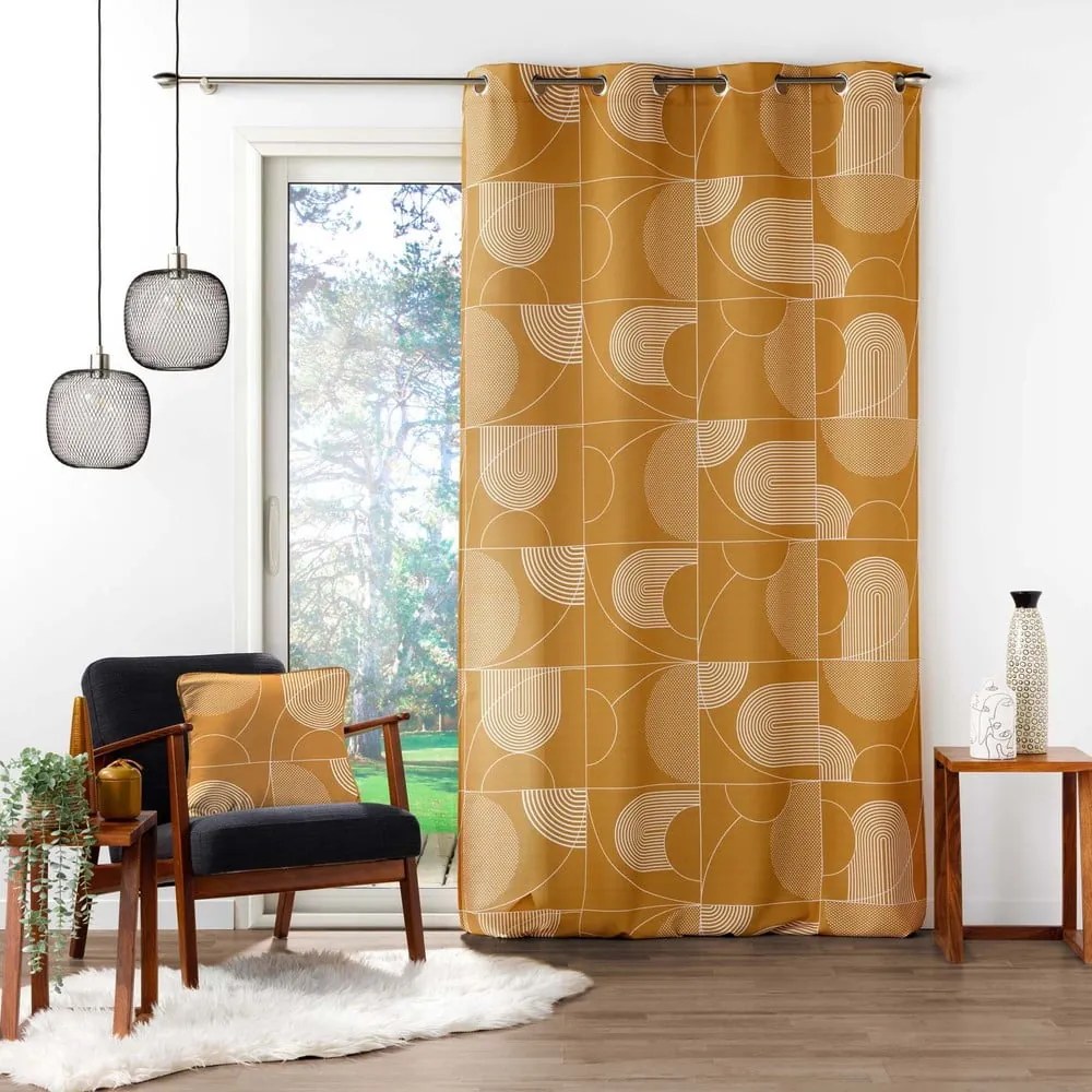Draperie arămie 140x280 cm Esquisse – douceur d'intérieur