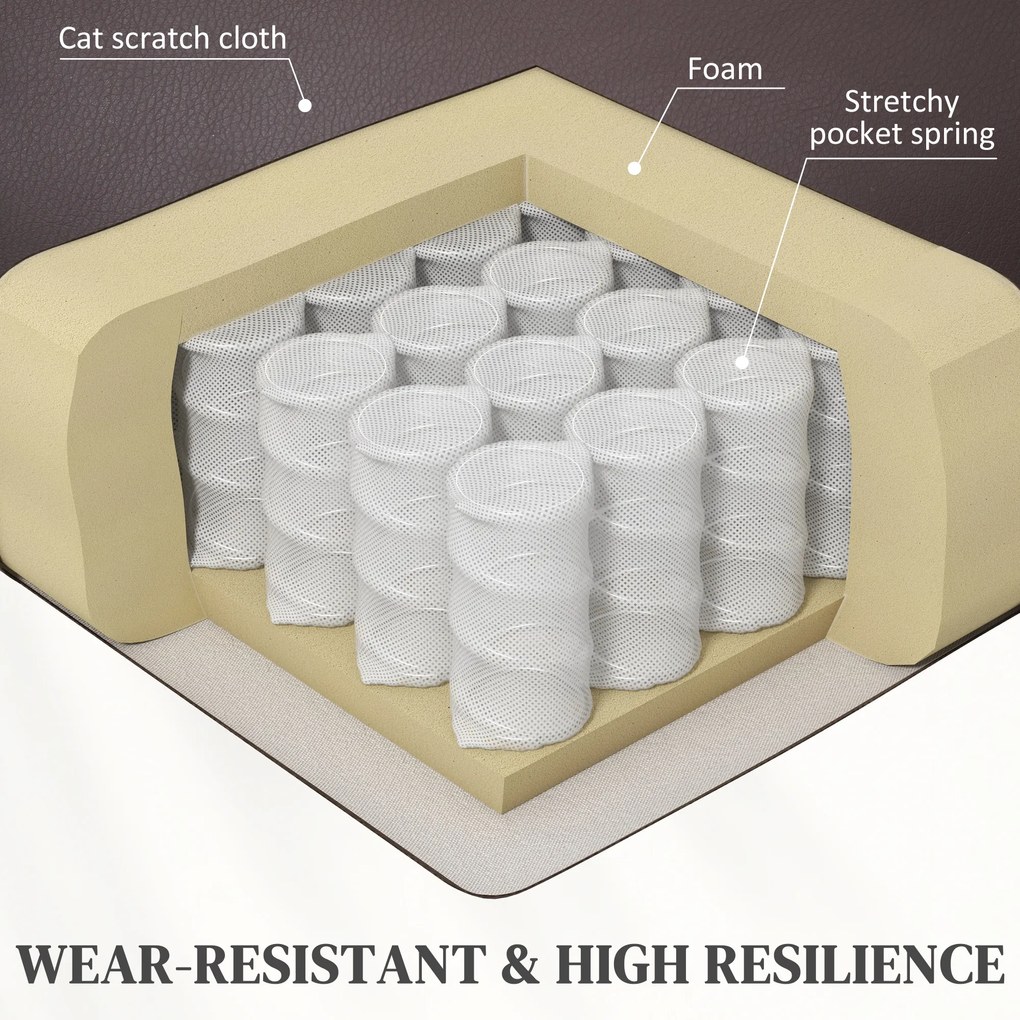 HOMCOM Scaun Reclinabil cu Masaj prin Vibrații și Căldură, Scaun cu Telecomandă și Buzunar Lateral, 89x93x105 cm, Maro Închis | Aosom Romania
