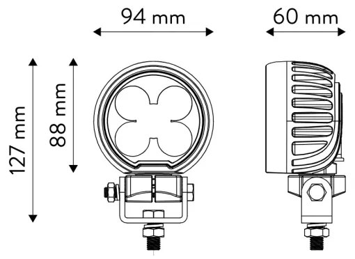 Proiector LED auto BLACK LED/50W/10-30V IP69 5700K rotund